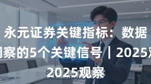永元证券关键指标：数据与洞察的5个关键信号｜2025观察